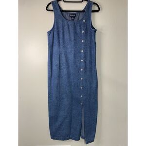 Floral Denim Sleeveless Dress 90s Blue J. Summer Wear
